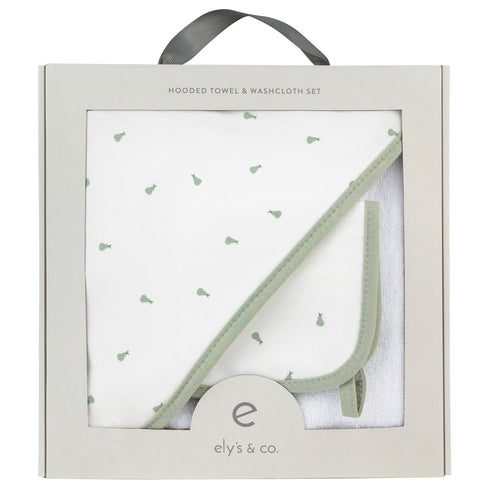 Ely's and co Hooded Towel & Washcloth