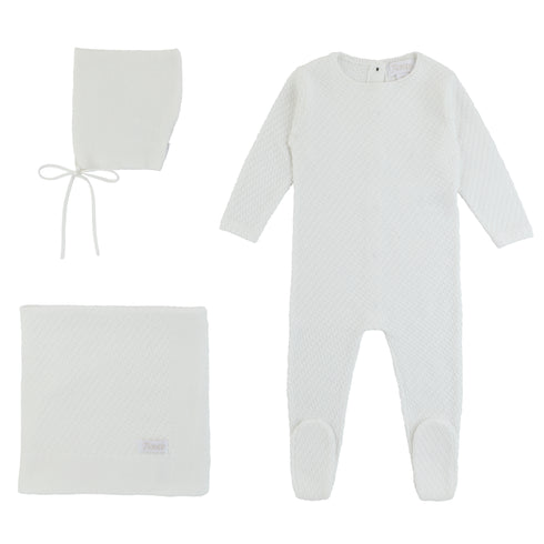 Rommp Cable Knit White 3 Pc Set