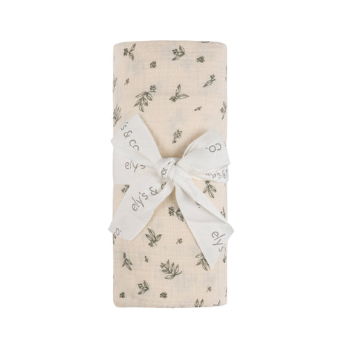 Ely's & Co Brushed Cotton -Elderberry Leaf Collection - Muslin Swaddle