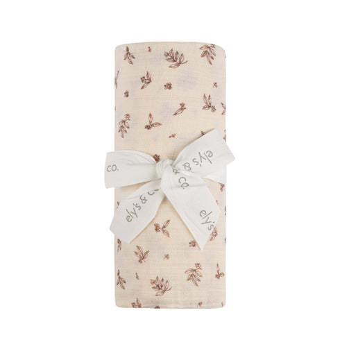 Ely's & Co Brushed Cotton -Elderberry Leaf Collection - Muslin Swaddle