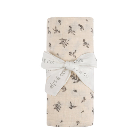 Ely's & Co Brushed Cotton -Elderberry Leaf Collection - Muslin Swaddle