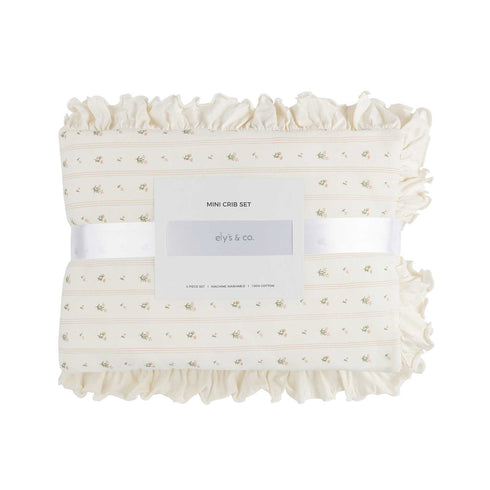 Elys & Co Linear Floral Crib Set Girl