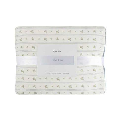Elys & Co Linear Leaf Crib Set Boys