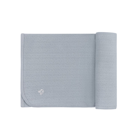 Elys & Co Organic Embroidered Cherry Pointelle Collection Blanket Boys