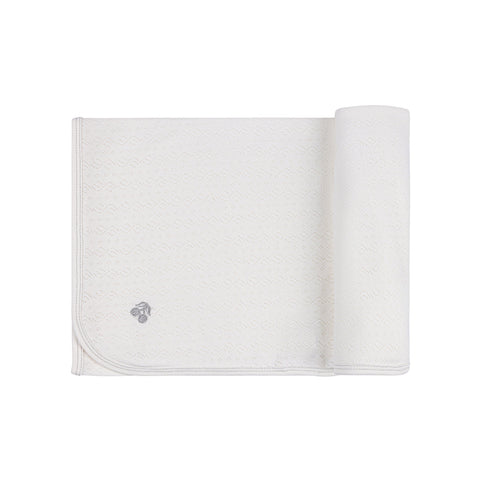 Elys & Co Organic Embroidered Cherry Pointelle Collection Blanket Boys