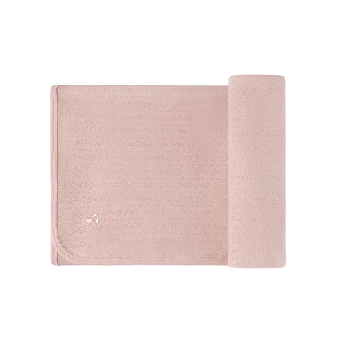 Elys & Co Organic Embroidered Cherry Pointelle Collection Blanket Girls