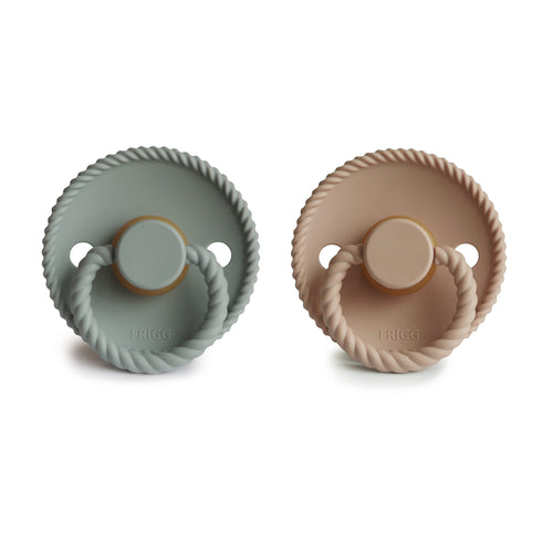 Frigg Rope Natural Rubber Baby Pacifier | 2-Pack