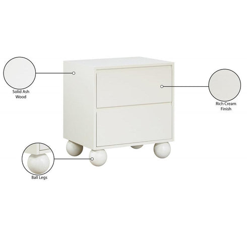 Meridian Furniture Kent Ash Wood Nightstand