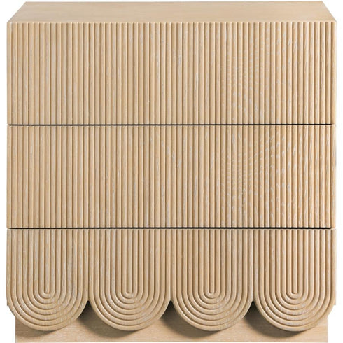 Meridian Furniture Scallop Oak Veneer Nightstand
