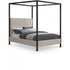 Meridian Furniture James Linen Textured Fabric Bed