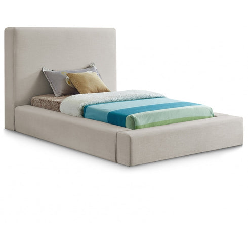 Meridian Furniture Devin Linen Textured Fabric Bed