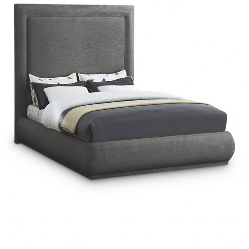 Meridian Furniture Brooke Linen Textured Fabric Bed