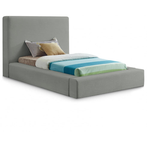 Meridian Furniture Devin Linen Textured Fabric Bed