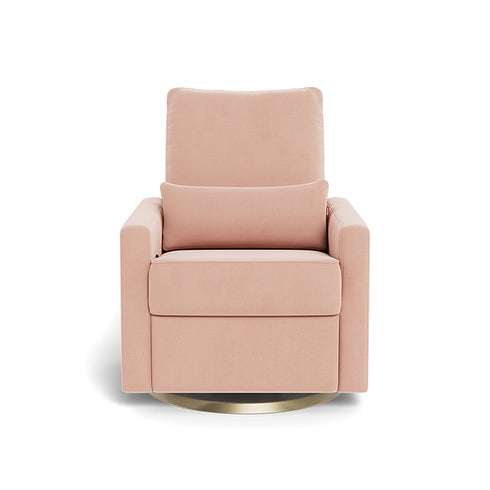 Monte Design Matera Glider Recliner Performance Velvet, Brushed Cotton Linen