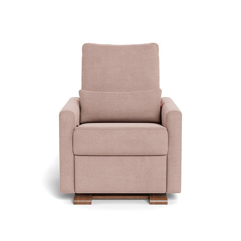 Monte Design Matera Glider Recliner Performance Velvet, Brushed Cotton Linen