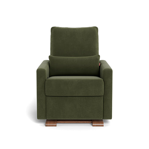 Monte Design Matera Glider Recliner Performance Velvet, Brushed Cotton Linen