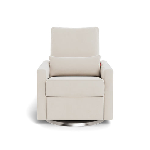 Monte Design Matera Glider Recliner Performance Velvet, Brushed Cotton Linen