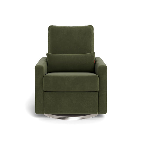 Monte Design Matera Glider Recliner Performance Velvet, Brushed Cotton Linen