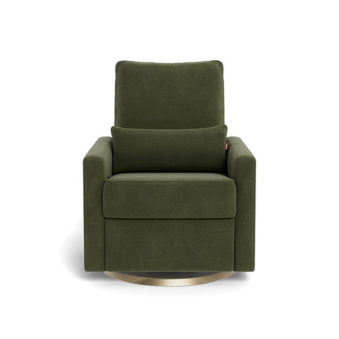 Monte Design Matera Glider Recliner Performance Velvet, Brushed Cotton Linen