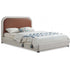 Meridian Furniture Blake Two Tone Faux Leather and Linen Textured Fabric Bed
