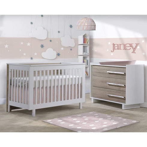 Tulip Urban Collection Convertible Crib and 3 Drawer Dresser (2 piece set)