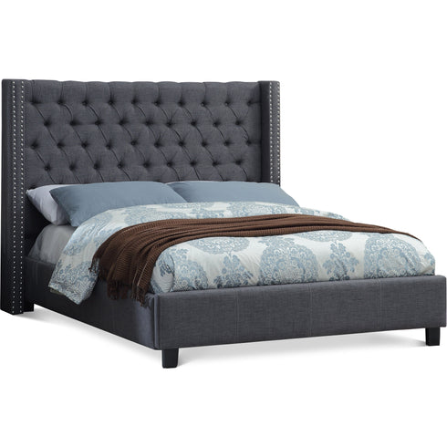 Meridian Furniture Ashton Linen Textured Bed