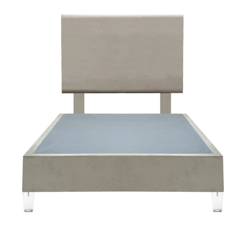 Platform Bedding Miami Without Lines Velvet Bed with Headboard