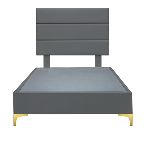 Platform Bedding Concord Leather Bed with Headboard