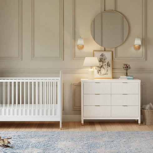 Namesake Brimsley Tambour 6-Drawer Assembled Dresser Warm White