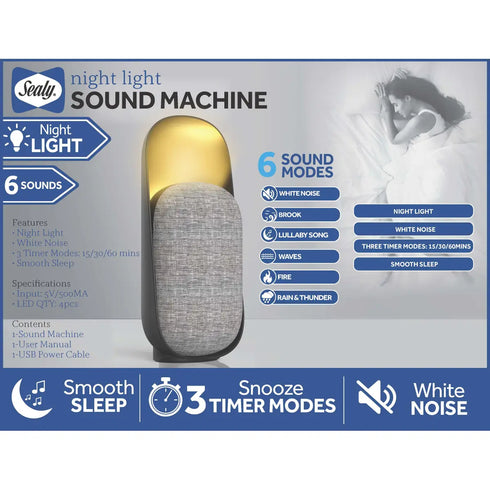 Sealy fabric night light sound machine