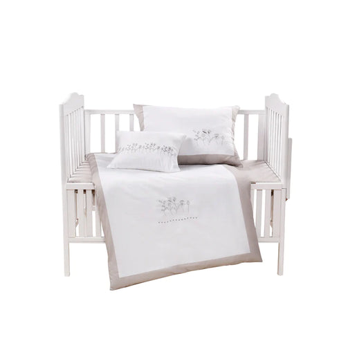 Mini Manilla Baby Hotel Style Crib Set White/Grey