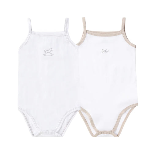 Petit Clair PC Baby Spaghetti Strap Bodysuits Horse and "Bebe" 2pc Set