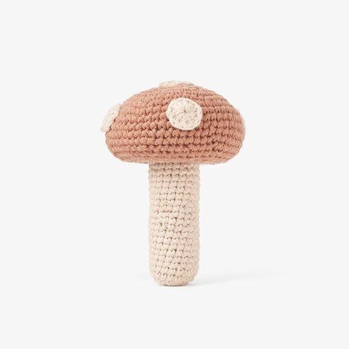 Elegant Baby Mushroom Knit Baby Rattle