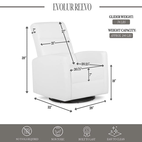 Dream on Me Chatham Swivel Glider, Recliner