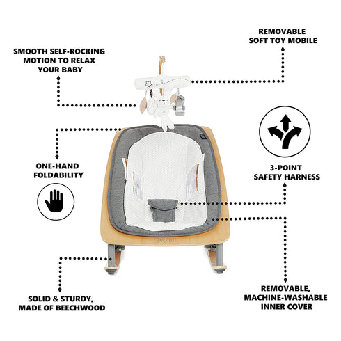 Evolur Tory 2 in 1 Rocker & Chair