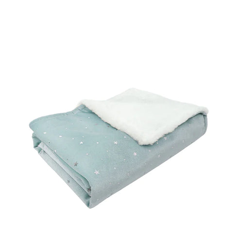 Mon Ami Celestial Velvet and Faux Fur Baby Blanket