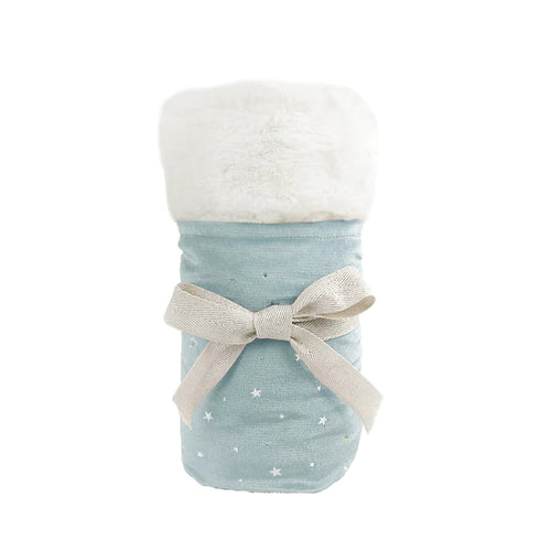 Mon Ami Celestial Velvet and Faux Fur Baby Blanket