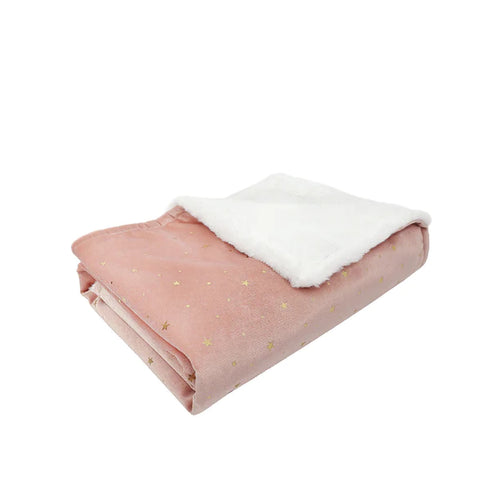 Mon Ami Celestial Velvet and Faux Fur Baby Blanket