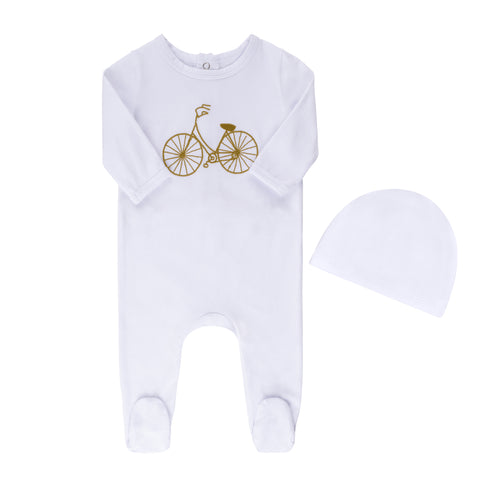 Tricot Bebe Embroidered Footie and Hat Set