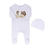 Tricot Bebe Embroidered Footie and Hat Set