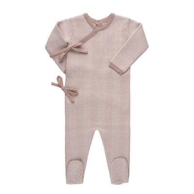 Pippin Herringbone Knit Footie Layette
