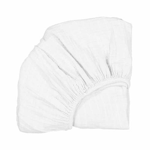 Charlie Crane White Fitted Sheet for KUMI Bassinet