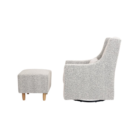 Babyletto Toco Swivel Glider and Ottoman in Eco-Performance Fabric | Water Repellent & Stain Resistant