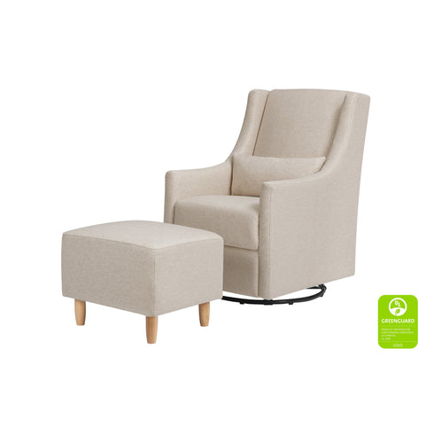 Babyletto Toco Swivel Glider and Ottoman in Eco-Performance Fabric | Water Repellent & Stain Resistant