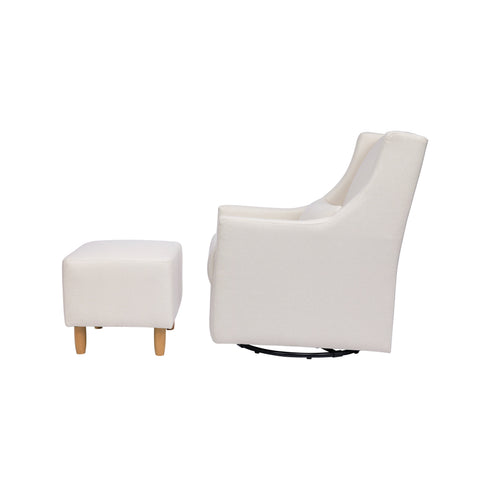 Babyletto Toco Swivel Glider and Ottoman in Eco-Performance Fabric | Water Repellent & Stain Resistant