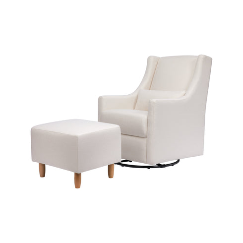 Babyletto Toco Swivel Glider and Ottoman in Eco-Performance Fabric | Water Repellent & Stain Resistant