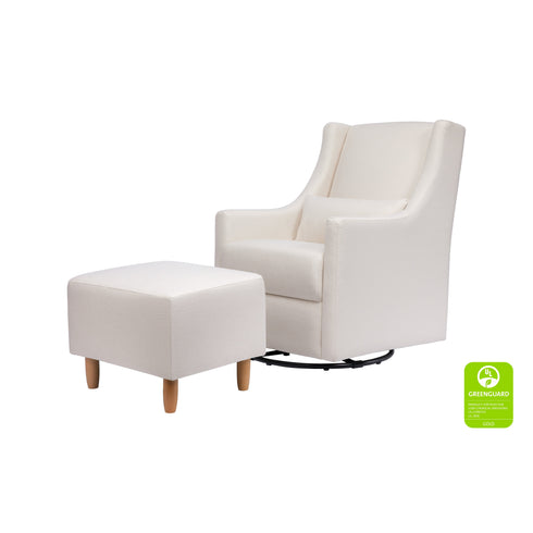 Babyletto Toco Swivel Glider and Ottoman in Eco-Performance Fabric | Water Repellent & Stain Resistant