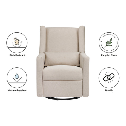 Babyletto Kiwi Electronic Recliner and Swivel Glider in Eco-Performance Fabric with USB port | Water Repellent & Stain Resistant