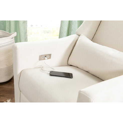 Babyletto Kiwi Electronic Recliner and Swivel Glider in Eco-Performance Fabric with USB port | Water Repellent & Stain Resistant