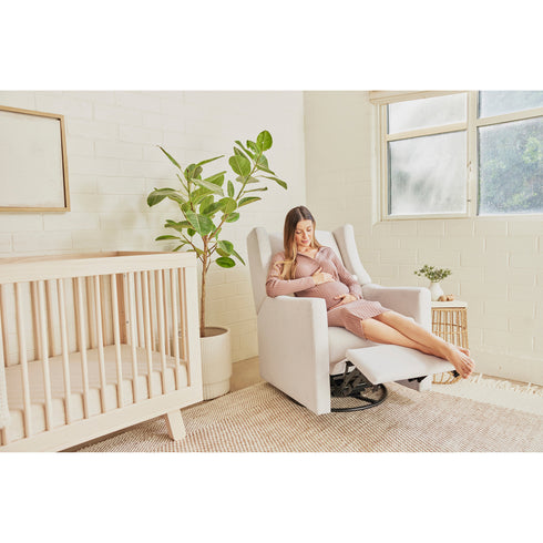 Babyletto Kiwi Electronic Recliner and Swivel Glider in Eco-Performance Fabric with USB port | Water Repellent & Stain Resistant